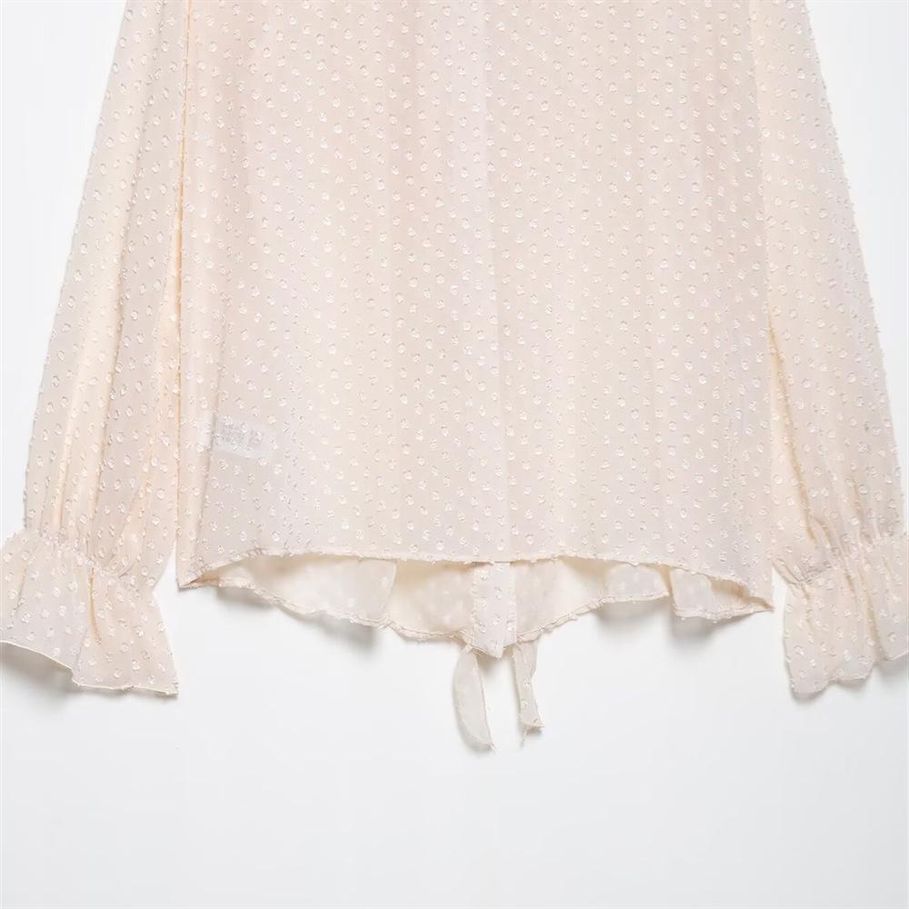 2025 Jaro/Léto Dámská Ležérní Volná Jednobarevná Vrstvená Košile s Dlouhým Rukávem