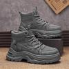 Nowe modne jesienne i zimowe męskie wysokie buty Martin dla studentów, mężczyzn i chłopców, modne buty robocze z miękką podeszwą, ochrona pracy, trampki Martin