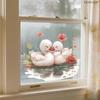 Lotus Pond Duckling Static Cling Window Sticker Removable PVC Double-Sided Visible for Glass Door Showcase Home Decor Art
