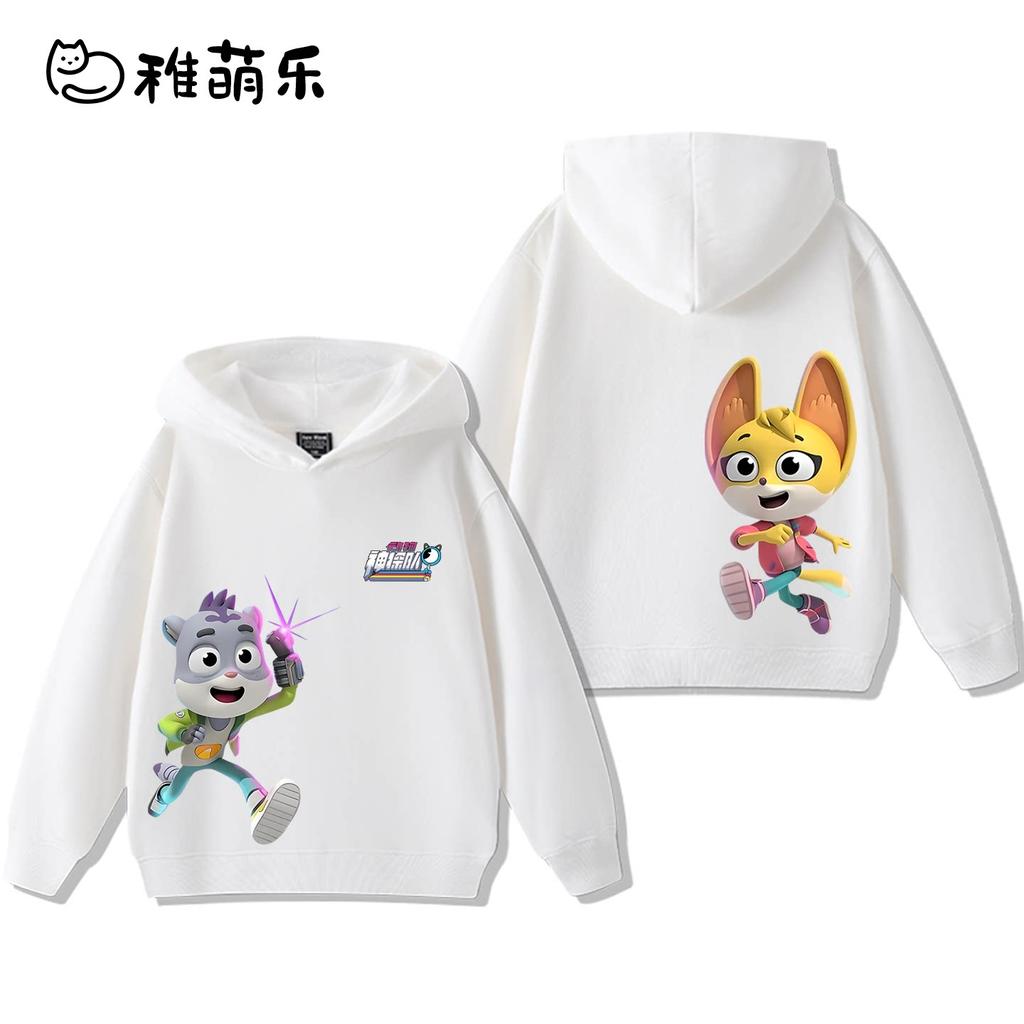 "Animal Detective Team" Themed Kids' Hoodie – Fun Cartoon Print, Cute & Versatile – Suitable for Boys & Girls (Autumn/Winter)