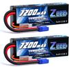 Zeee 2S Lipo Battery 7200mAh 7.4V 120C Hard Case RC Battery with EC5 Connector for RC Car Truck RC Vehicles Truggy Buggy Tank Helicopter Airplane
