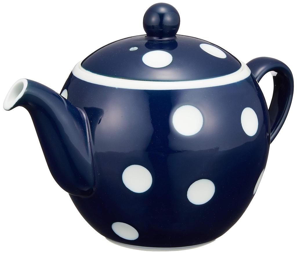 Saikaitoki Hasami Ware [Essence] Nega-Posi Polka Dot Pot, Negative (Blue), 40512
