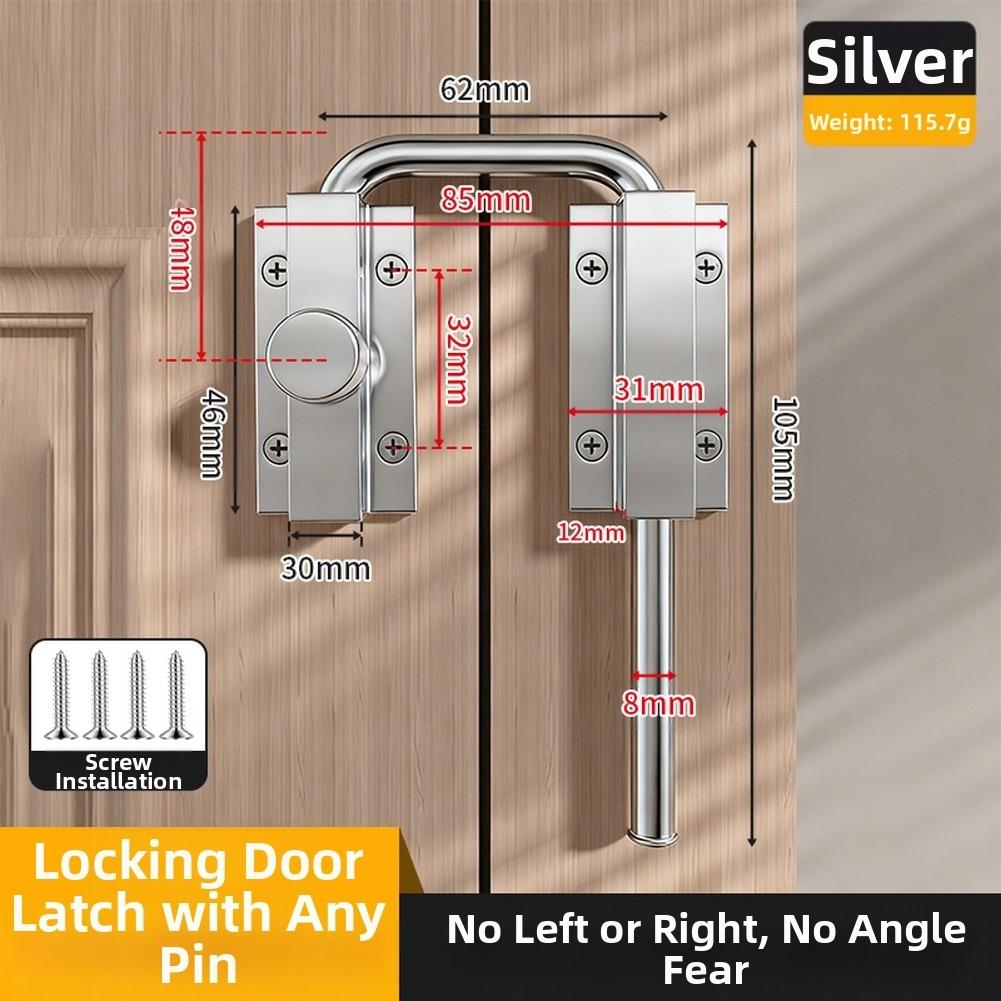 For Door Frames Aluminum Alloy Door Bolt Lock Aluminum Alloy Construction Easy Installation Multi-angle Security