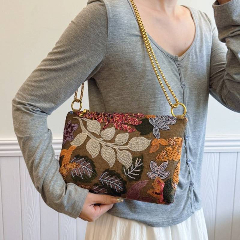 Europäische Vintage-Bestickte Clutch-Tasche mit Pailletten für Sommer-Abendveranstaltungen