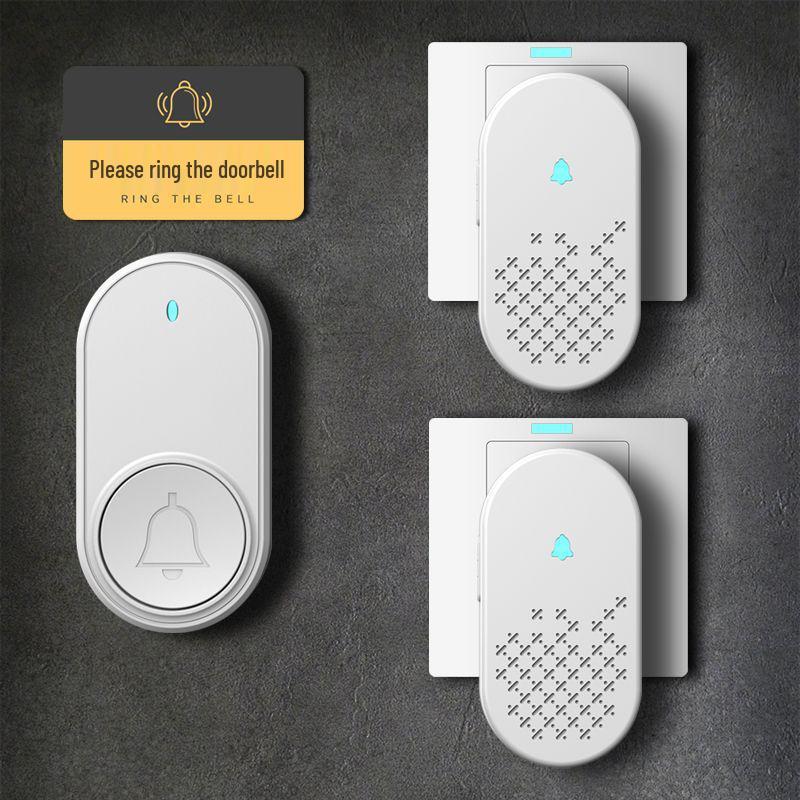 Wireless Long-Distance Smart Doorbell for Home & Office - One-to-Two Remote Control with Adjustable Volume for Elderly Assistance
