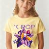 Girls' Street Style Korean Fashion T-Shirt 100% Pure Cotton Cool Korean Concert Style T-Shirt Suitable for Little Girls