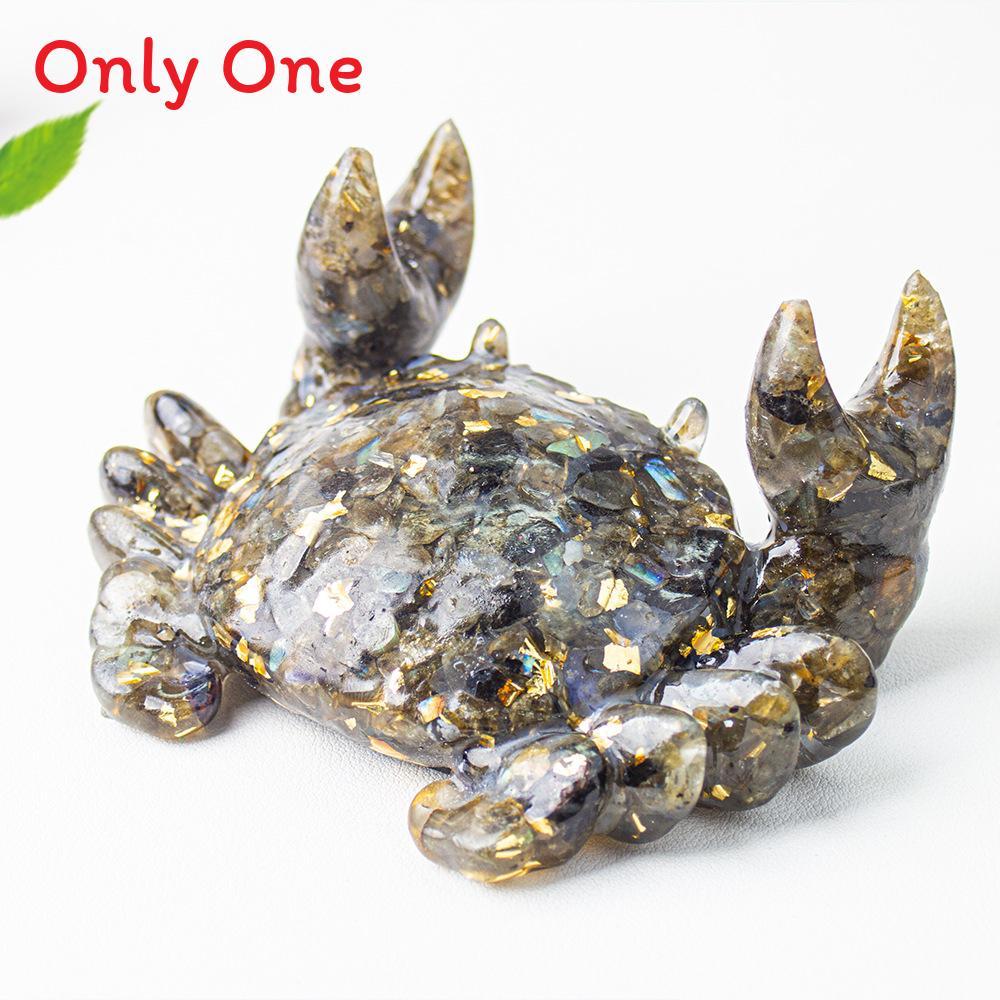 Natural Quartz Crystal Resin Crab Pen Stand With Unique Artistic Design For Giftgiving