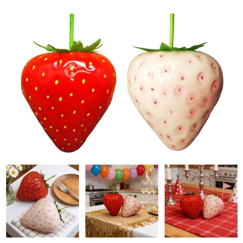 Artificial Strawberry Fruit Decoration Crafted From Solid Materials Ideal For Festival Event Creative Displays And Household Styling Portable