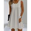 Large Size Women's Dress Summer 3D Printed O Neck Sleeveless Fashion Elegant Casual Comfortable Dresses