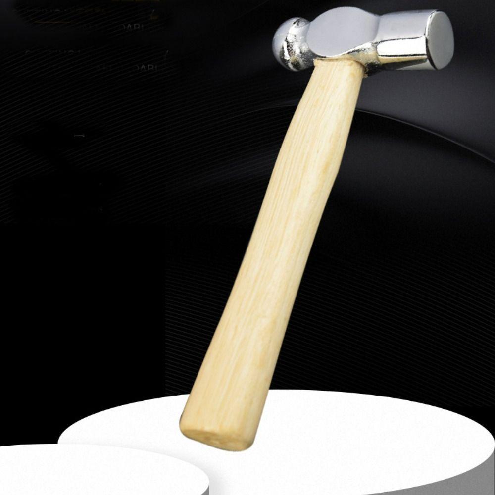 Wooden Handle Mini Hammer Round Head Double-Faced Hammer Ball Peen Hammer  Household