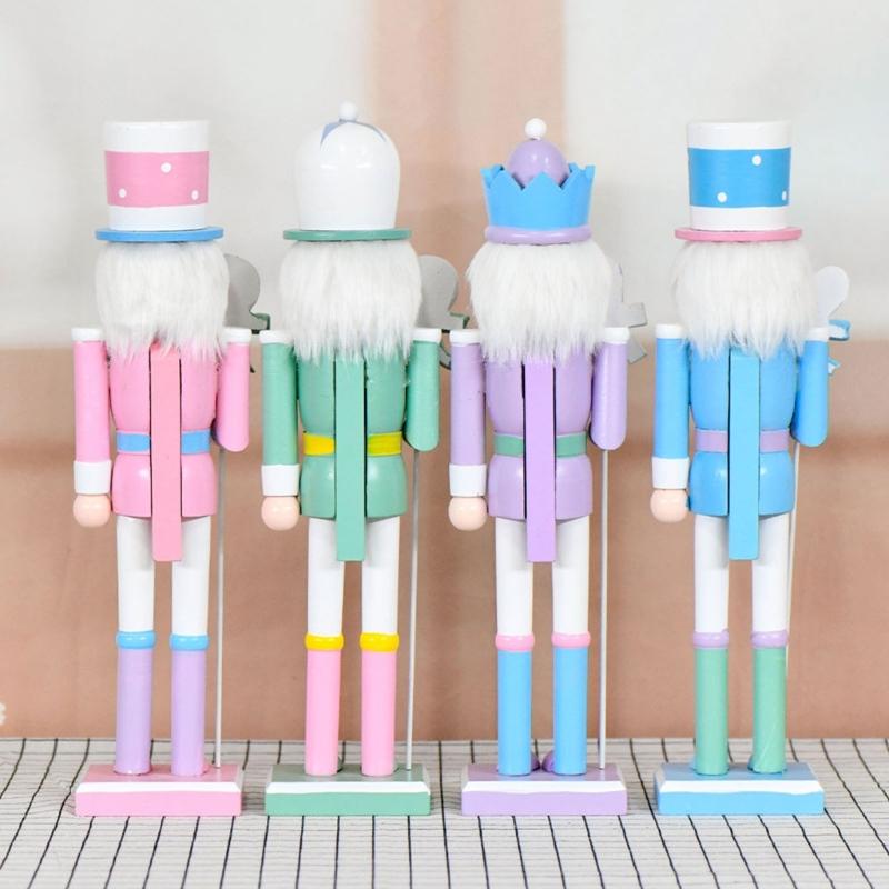 Weihnachts-Nussknacker Ornament Kleiner Holzsoldat Weihnachtsdekorationen Nussknacker Figur Ornament für Tisch Regal