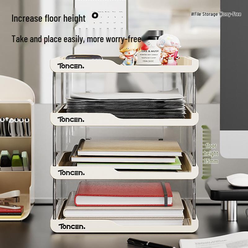 Transparente stapelbare A4 Dokumenten-Organizer-Box