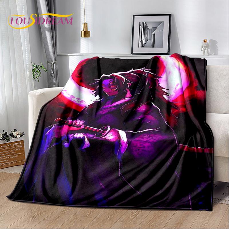 3D Demon Slayer Anime Kamado Nezuko Tanjirou Cartoon Blanket Soft Throw for Home Bedroom Bed Sofa Picnic Cover Child