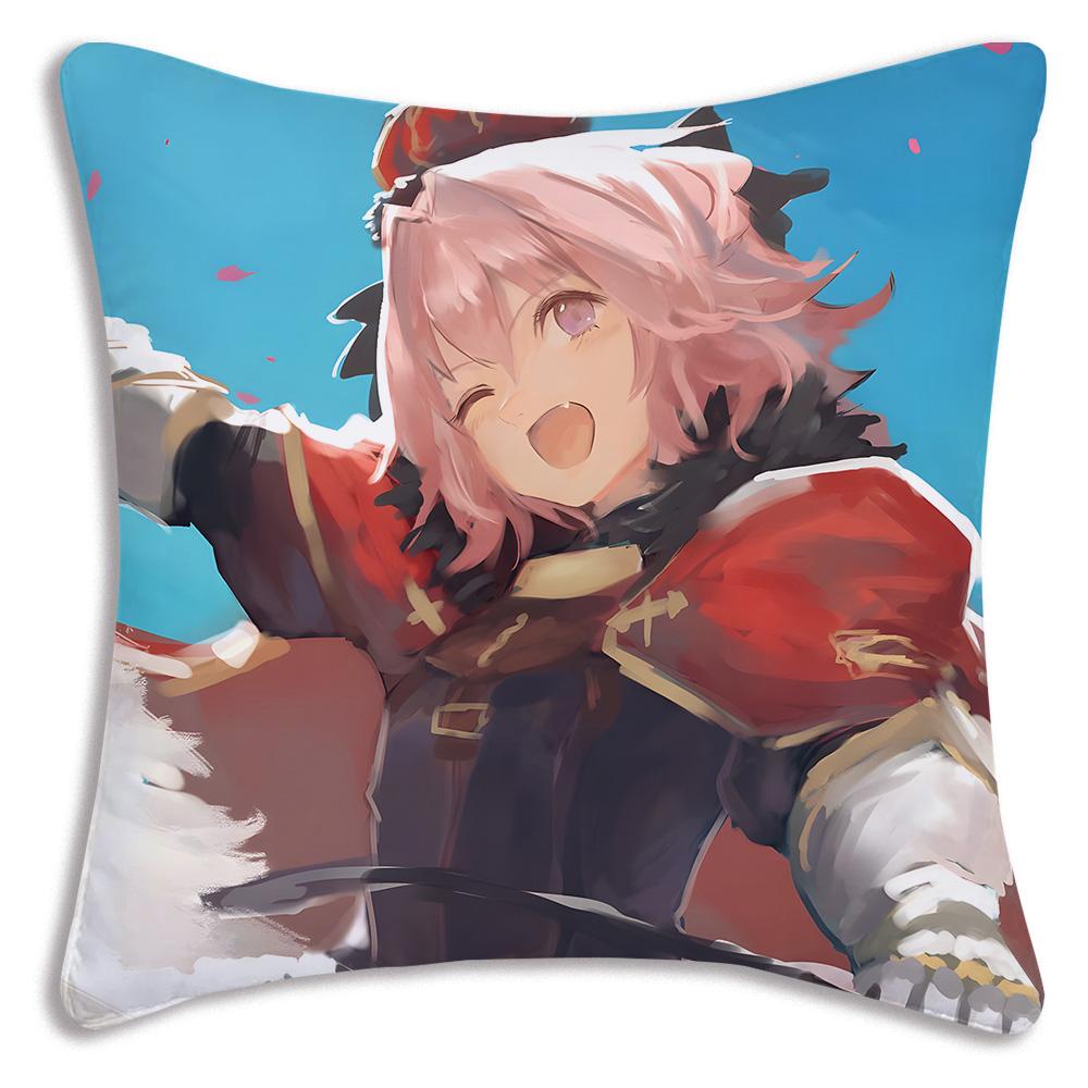 Anime F-Fate Apocrypha Astolfo Pillow Covers Cartoon Sofa Decorative Home Double-Sided Printing Short Plush Cute Cushion Cover