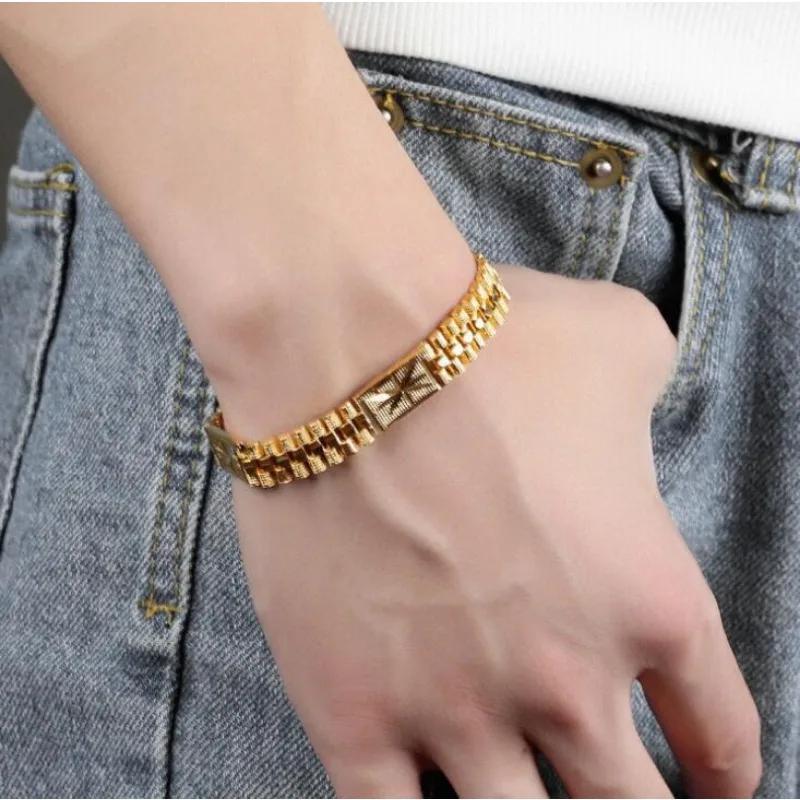 New Fashion Classic Bracelet Gold Color Bracelet Adjustable Punk Rock Men's Party Festival Gift Accessories