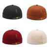 Cotton Cap Solid Color Round Top Hat Headwear Breathable Skullcap Gift Unisex