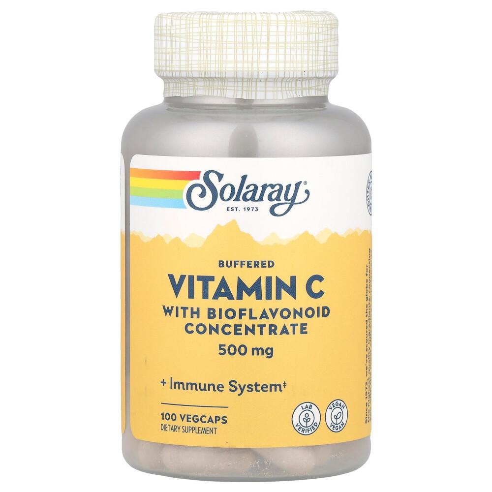 Solaray Bioflavonoid Buffered Vitamin C Concentrate 500mg Veggie Capsules 100 Count