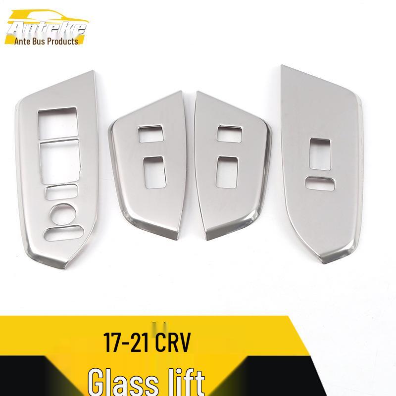 CRV 17-21 Decorative Glass Lift Frame Window Armrest Switch Sticker