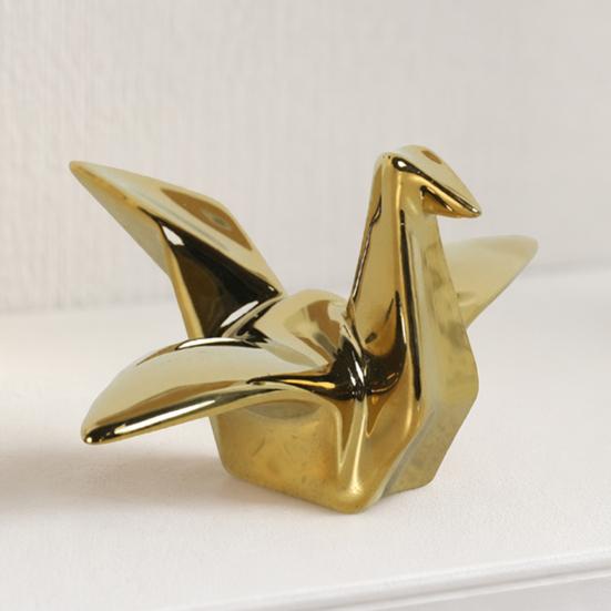 Yousheng Geometric Origami Cranes Figurine, Modern Cranes Sculpture, Minimalist Shelf Accent, Nordic Creative Cranes Sculpture for Desk