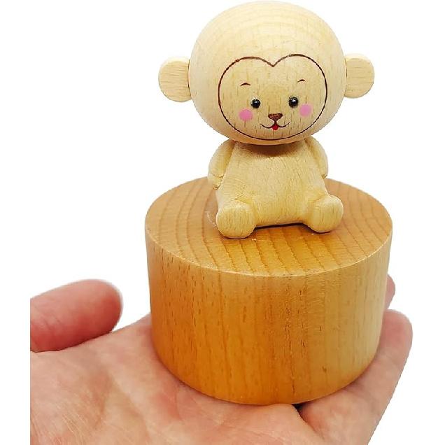 Uroczy Mały Niedźwiadek Mini pozytywka, Drewniana Mechaniczna Pozytywka ze Zwierzątkami, Pozytywka Prezent Śpiewająca Zamek na Niebie, Najlepszy Prezent dla Chłopca Dziewczynki