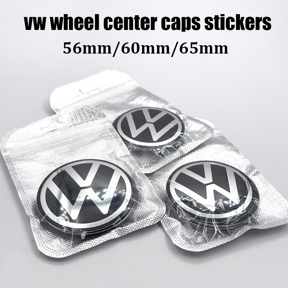 4Pcs For Volkswagen R-Line R GTI Polo Passat T5 Golf Scirocco 56mm 65MM Car Wheel Stickers Center Hub T17 Cap Car Emblem Badge Decal