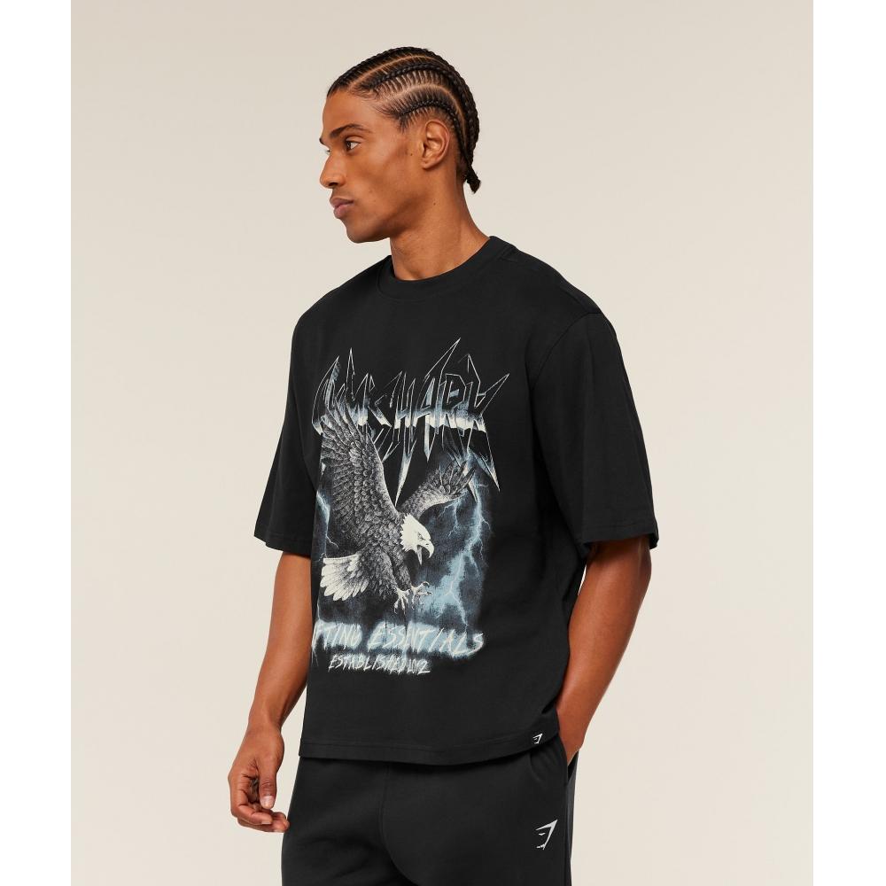 Gymshark Eagle Band STyle Graphic T shirT Gs Black A4c8o Bb2j