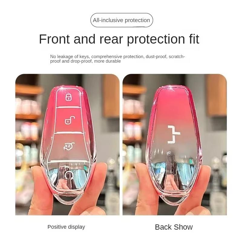 SuitableFor BYD TPU Car Key Seagull/Dolphin/Qin/Han/Tang/Song/SEAL U DM-i/ATTO03 Car Key Decoration Full Cover Protective Case