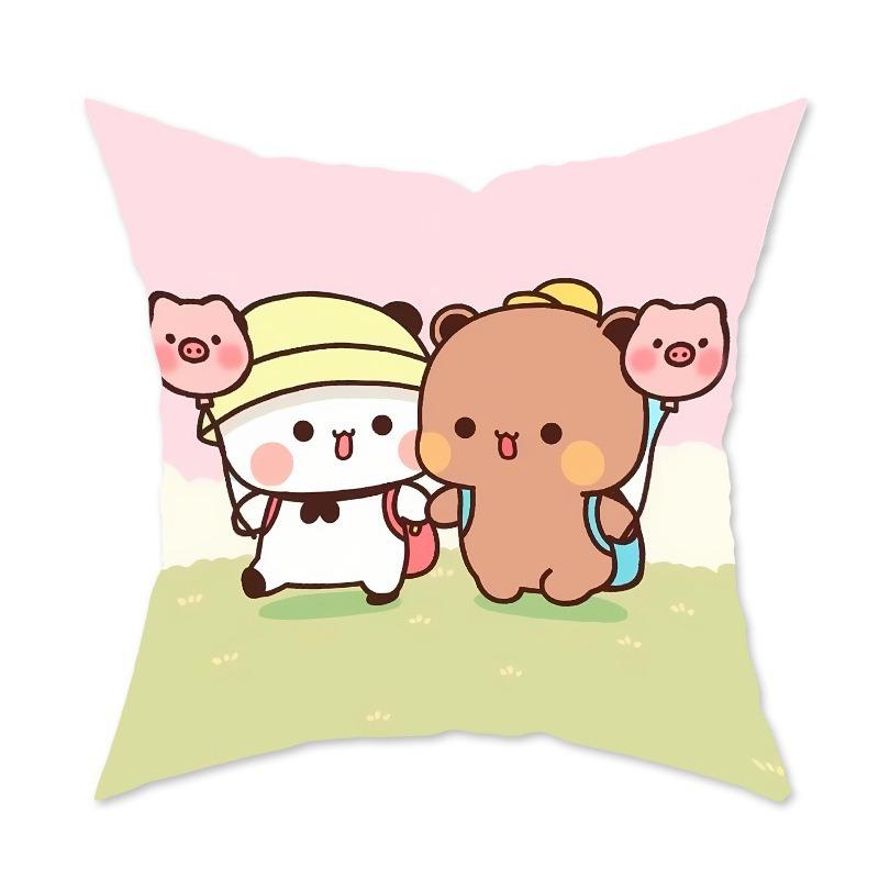 Cute Cartoon Pillow Decorative Sofa Living Room Cushion Bedroom Cartoon Pattern Pillow Back Pillow Lumbar Pillow Case