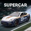 Spray 1/24 Porsche Panamera Supercar Model with Sound Light Collection Miniature Voiture Diecast Toy Vehicle Children Boy Gift Hobby