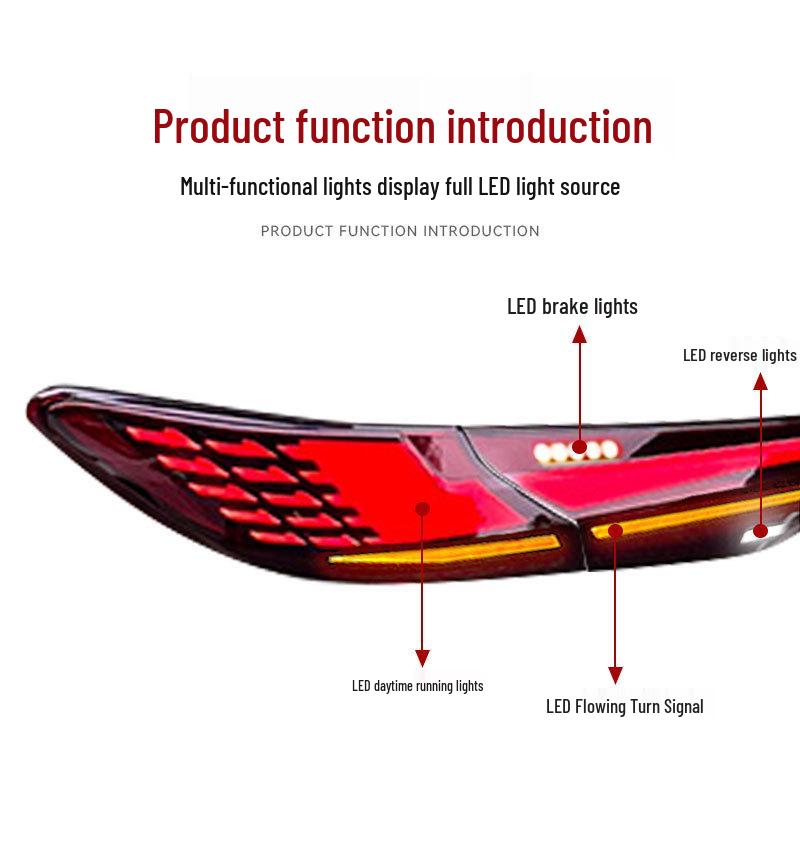 Compatible with 2024-2026 Camry 9th Gen: Continuous Taillights & LED Sequential Turn Signals Retrofit Kit.