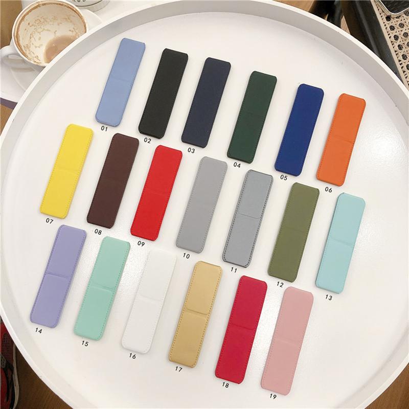 Foldable Desktop Phone Stand - Push-Pull Ring Holder, Simple Adhesive Back Mount for Hands-Free Viewing