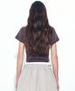 Nigaennikol Nicole Pintuck Crop Tee_Charcoal