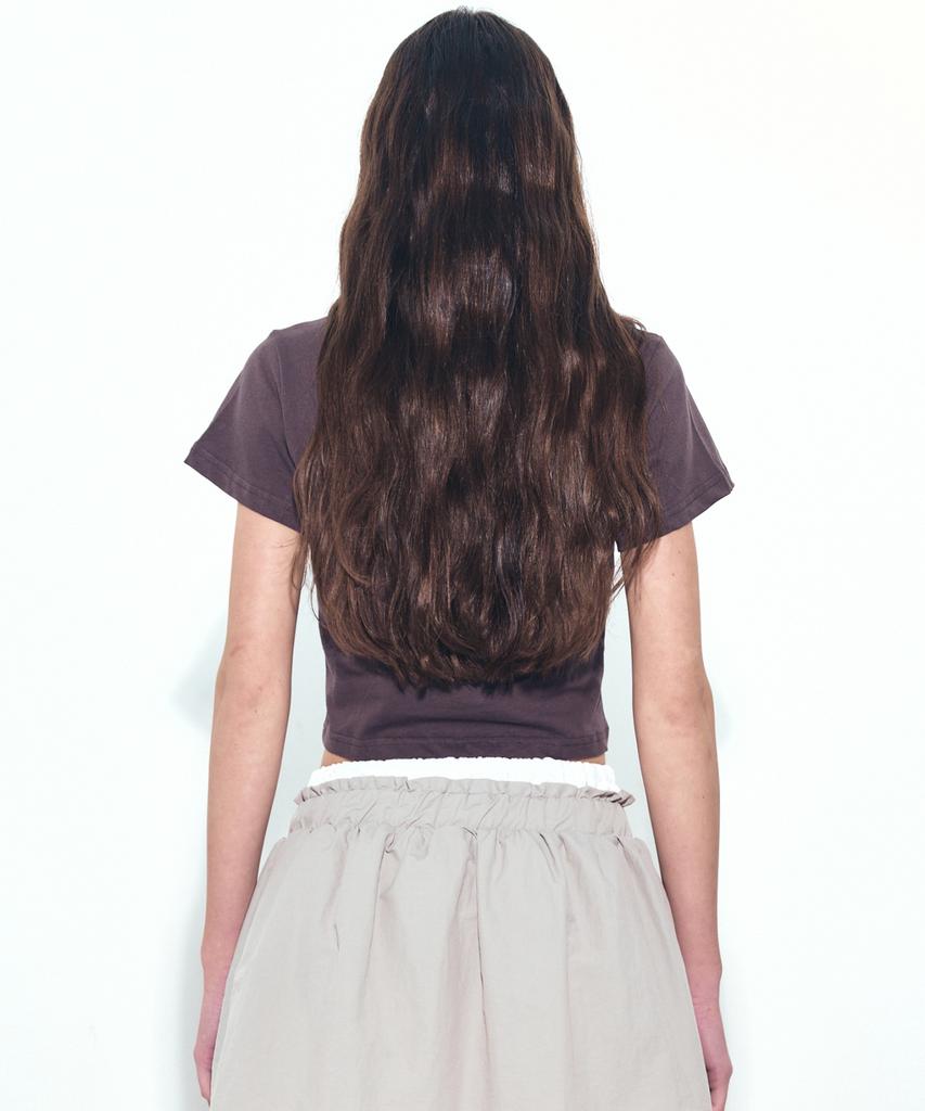 Nigaennikol Nicole Pintuck Crop Tee_Charcoal