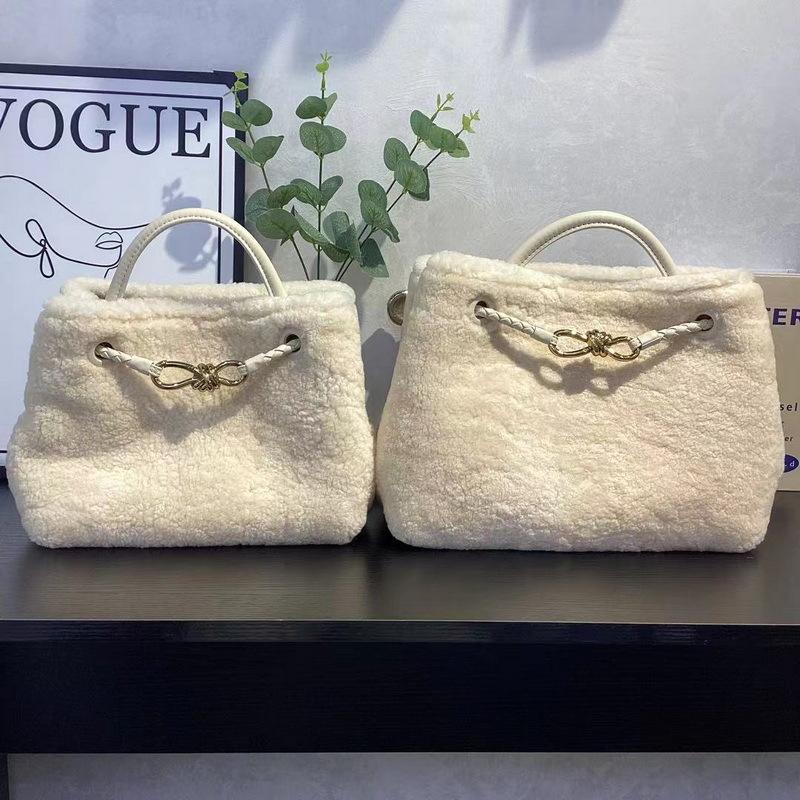 2025 Nowy Styl Torba Damska z Prawdziwej Skóry Skóra Naturalna Skóra Krowia Skóra Owcza Zamsz Chwost Dekoracyjny Retro Duża Pojemność Modna Torebka