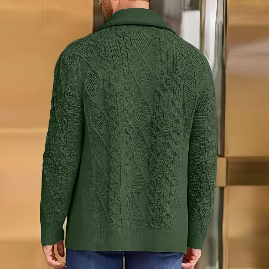 Men's V-Neck Knit Button-Front Cardigan Jacket