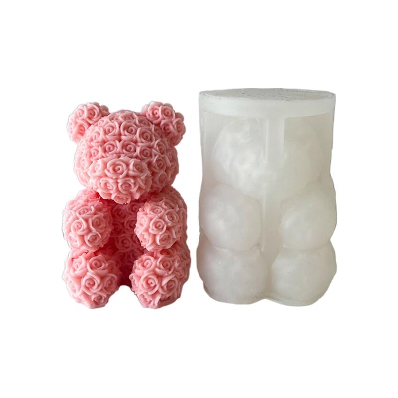 

3D Rose Series Animal Candle Silicone Mold Handmade Desktop Decor Gypsum Epoxy Resin Candle Mould for Home Decoration