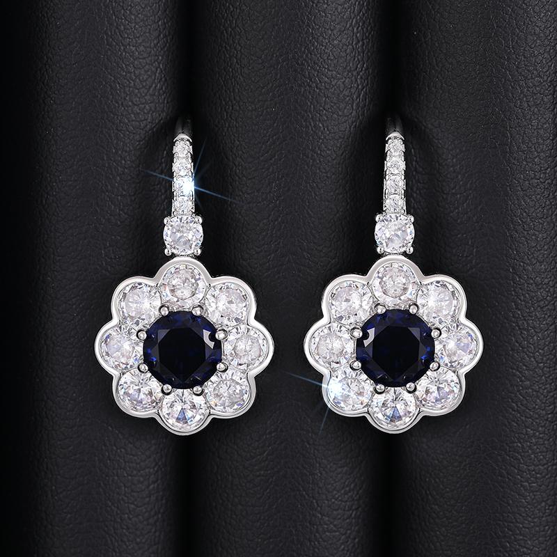 Xiaomi Huitan Elegant Blue Flower Drop Earrings for Women Wedding Party Luxury Trendy Female Earrings Fancy Gift Fashion Jewelry