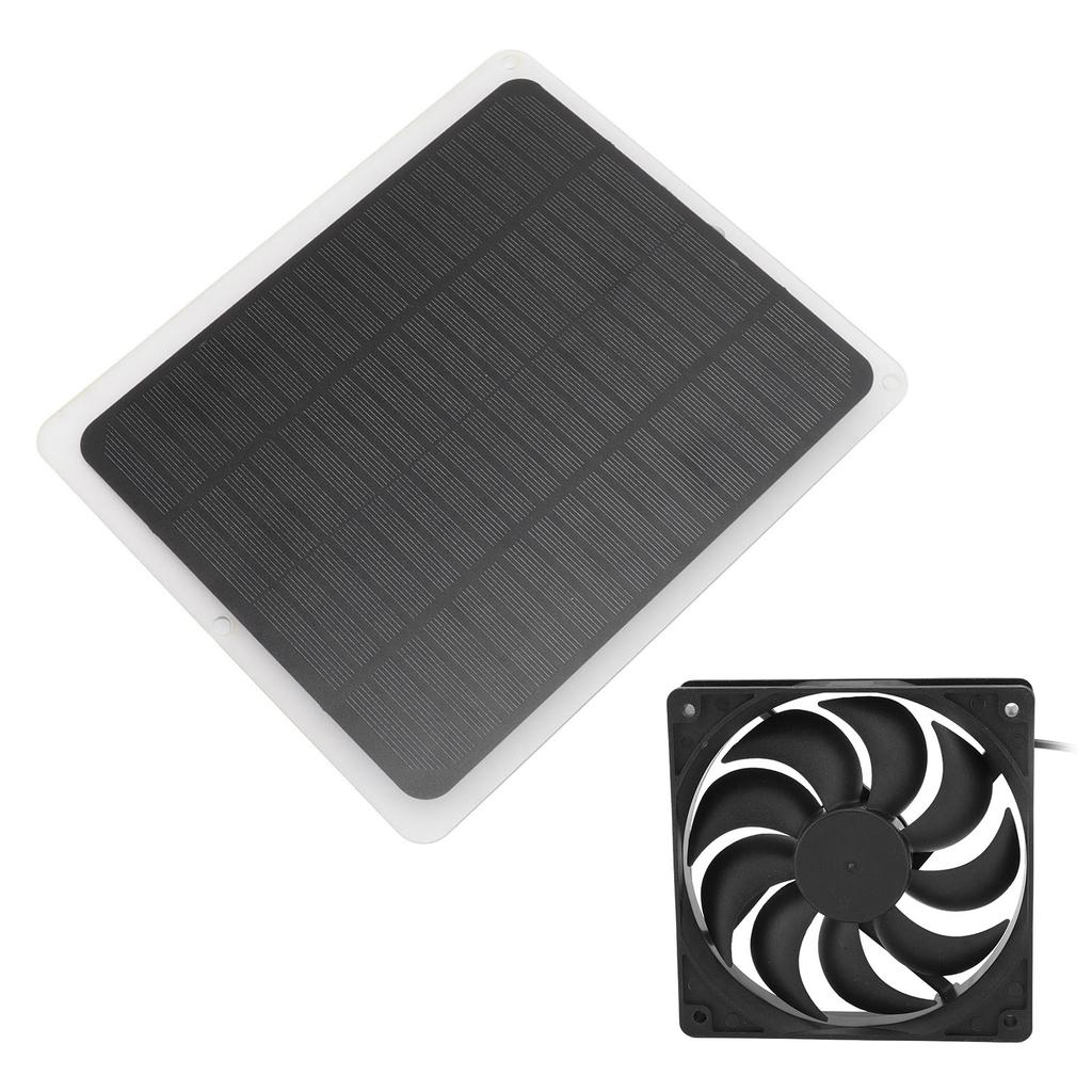10W Solar Panel Fan Kit Lightweight Solar Charger Panel Fan for Greenhouse Pet House Tree House