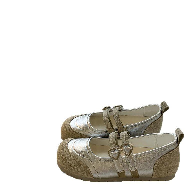 Popular retro soft leather Mary Jane shoes women's 2025 spring new flat bottom with skirt versatile round head shallow mouth single shoes