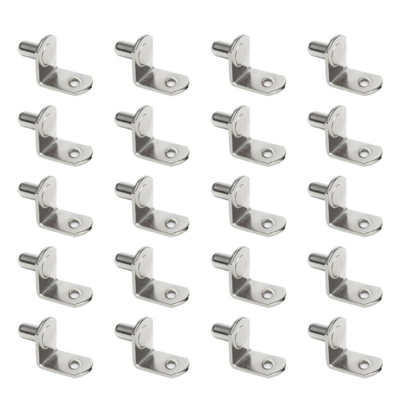 20Pcs Metal Cabinet Wardrobe Shelf Support Pins Studs Pegs Bookcases Shelves Seperator Storage Brackets Metal Pin M4YD