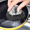 Stainless Steel Scrubber Stainless Steel Cleaning Brush Scrubber Stainless Steel Steel Wool Brush For Iron Pots Barbecue Grills