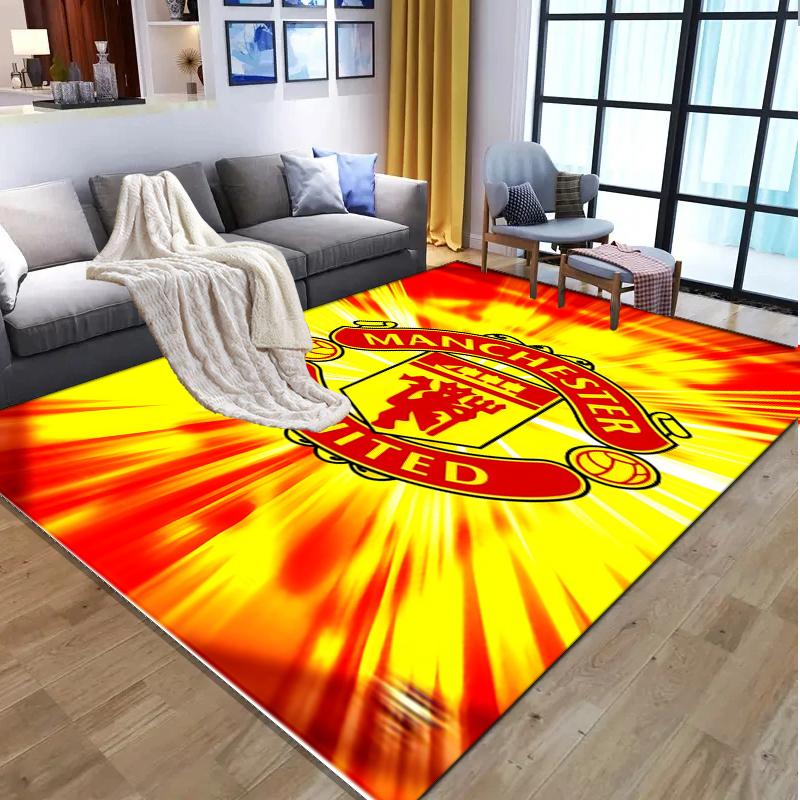 Manchester United F.C Pattern Rug, Indoor/Outdoor Mat, for Picnic, Gameroom, Bedroom, Office, Living Room, Home Decor Carpet, Birthday Gift
