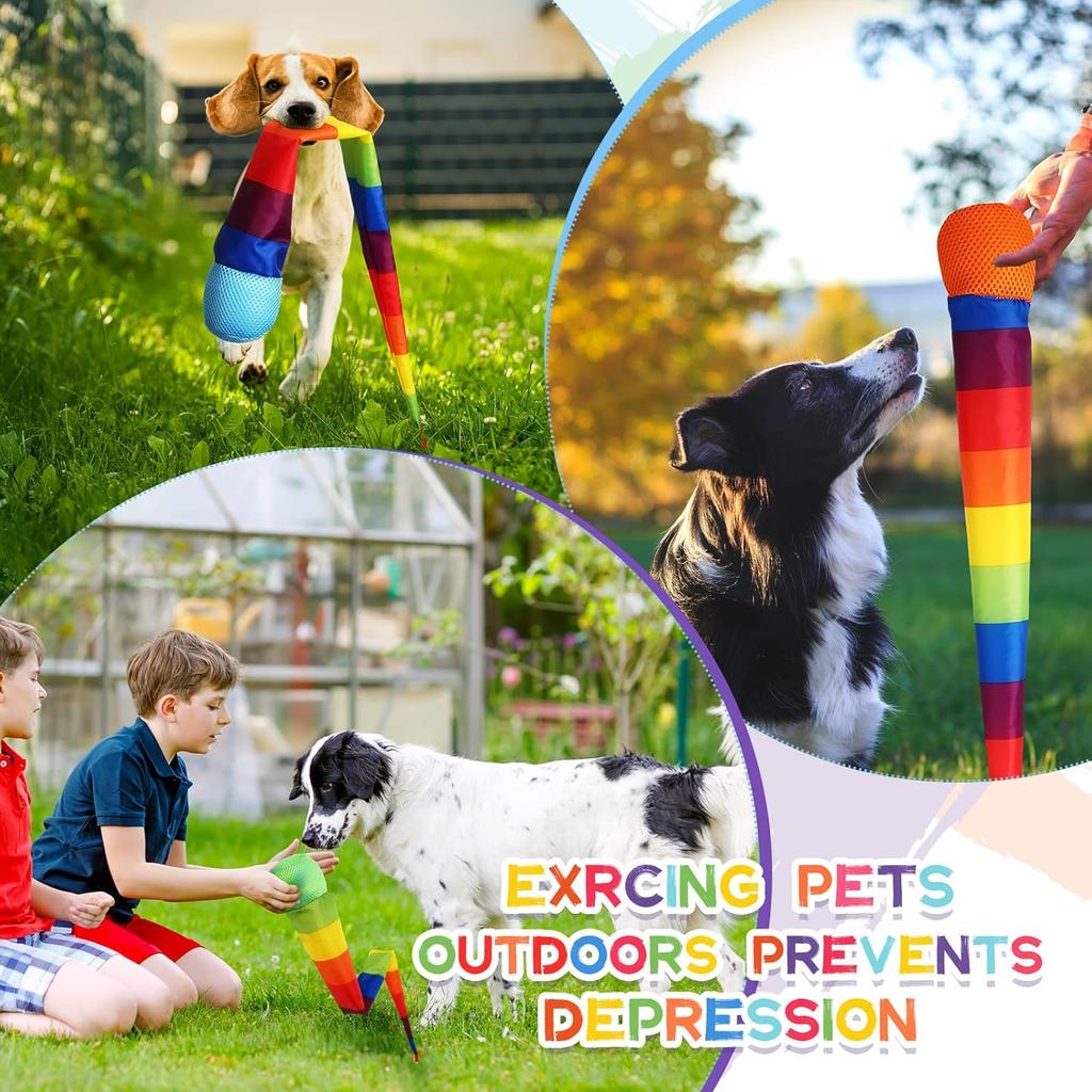 Leyndo 12 Pcs Throw and Catch Balls with Rainbow Tail, Soft Sports Play Comet Balls Playground Toys Bulk for Games and Activities Fun Throwing