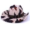 Cow Pattern New European and American Style Western Cowboy Hat Sun Protection Visor Hat Retro Top Hat Men's and Women's Mountaineering Knight Hat
