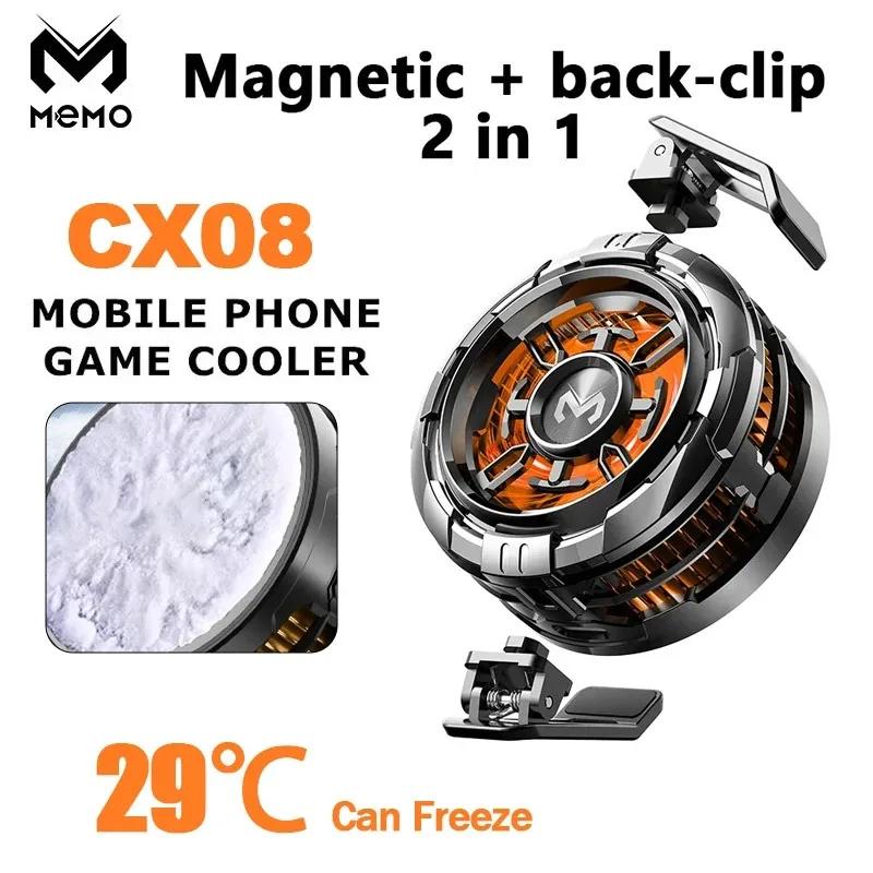 MEMO CX08 Mobile Phone Ice Cooler Magnetic Cooling Fan Case Radiator For PUBG Gaming Back Clip Cool Heat Sink For Smartphones