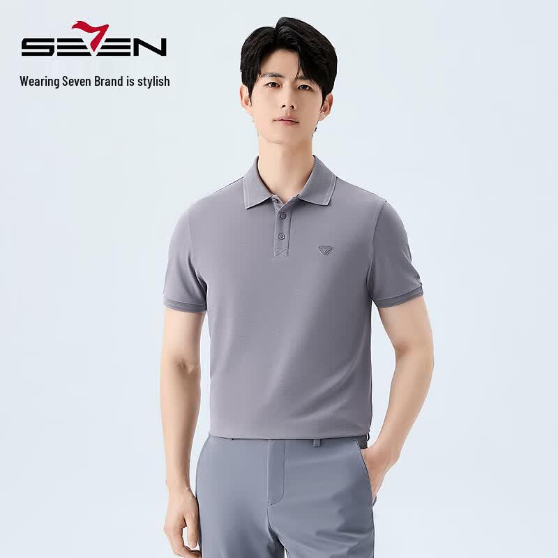 SEVEN Men s Jacquard Double-Sided Pique Polo Shirt 2XL мальвовый