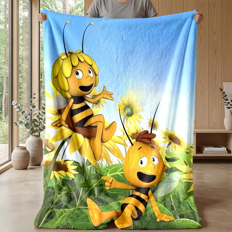 Biene Maja Gemütliche Flanelldecke, Bequeme Warme Überwurfdecke für Schlafzimmer Sofa Heimgebrauch