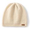 Women 100% Pure Cashmere Knit Beanie Hat Grid Pattern Winter Warm Soft Cozy Headwear Casual Cap Cold Weather Accessory