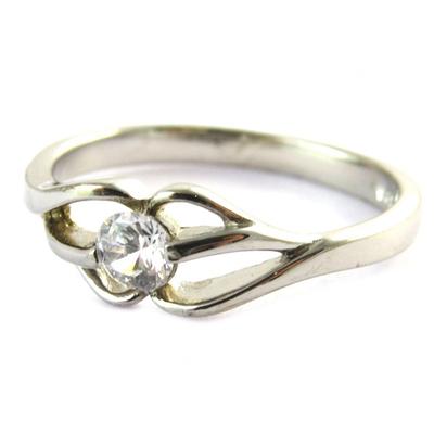 White 'Hug' Silver Ring