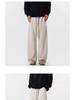 Black Machete Men's Wide-Leg Sweatpants – Autumn/Winter Drape Style, CleanFit Casual Trousers